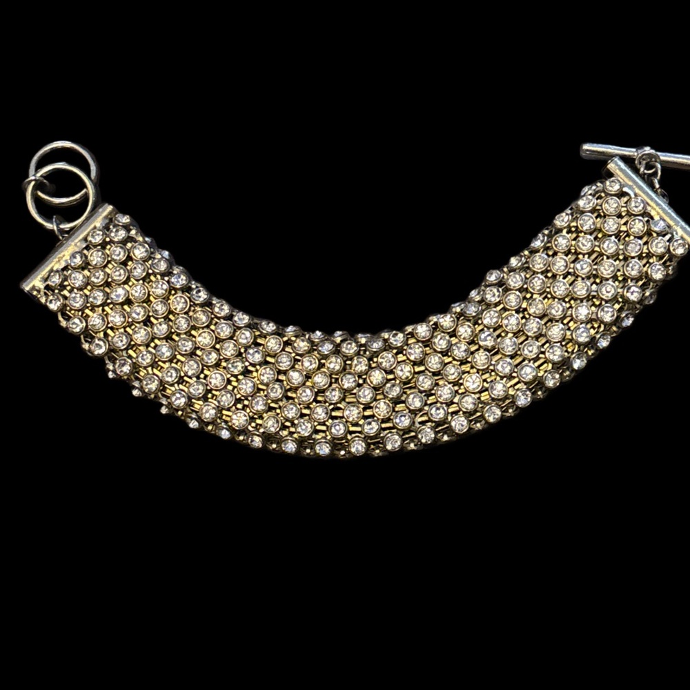 Art Deco Inspiration -  Vintage Silver & Rhinestone Bracelet - Picture 13 of 14